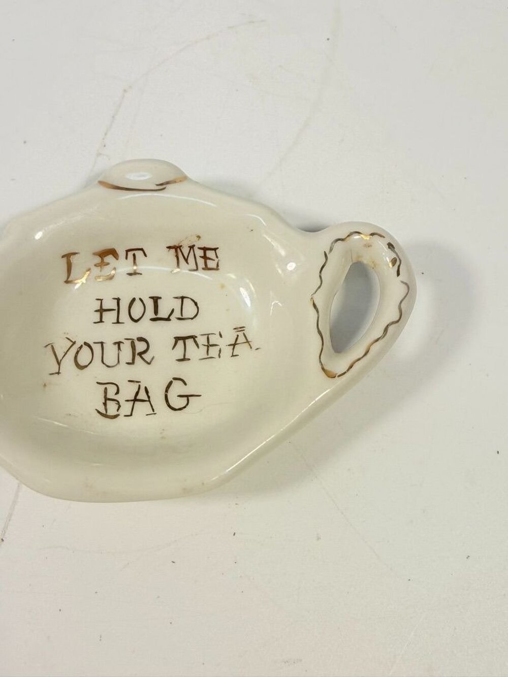 Tea Bag Holder Let me Hold your Tea Bag Lu Arts of California Ceramic Hand Paint - Picture 5 of 15